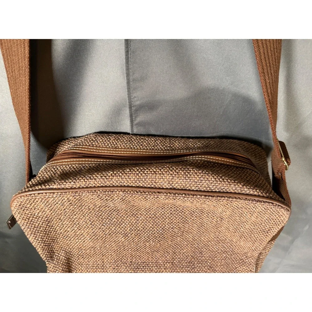 Vintage Members Only 3 Piece Luggage Set Brown Tweed Suitcase Garment Carry On